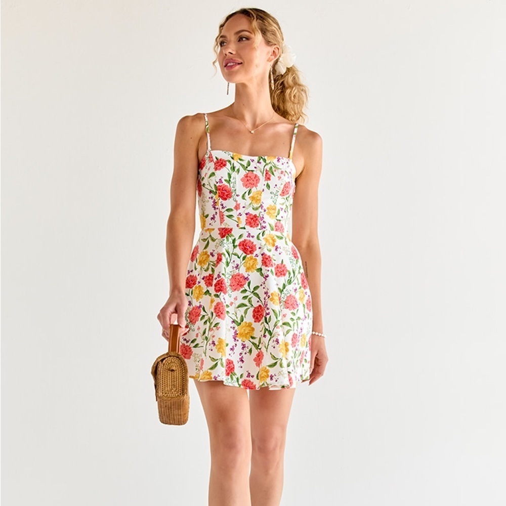 Francesca's Red and Yellow Sweetheart Sundress - Picture 4 of 7